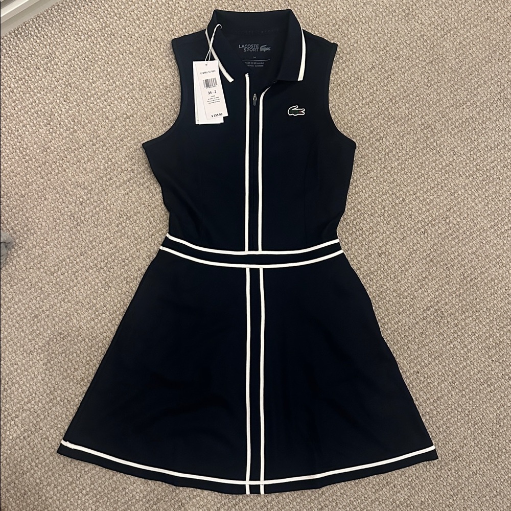 Lacoste Navy Sleeveless Dress with White Accents